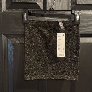 Urban Outfitters Black Sequin Pencil Crop Top